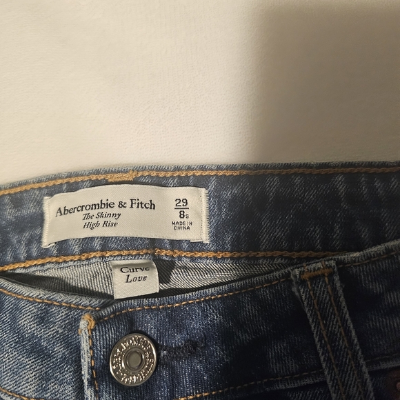 Abercrombie & Fitch Jeans Size 29 Blue Curve Love Skinny High Rise - Picture 3 of 8